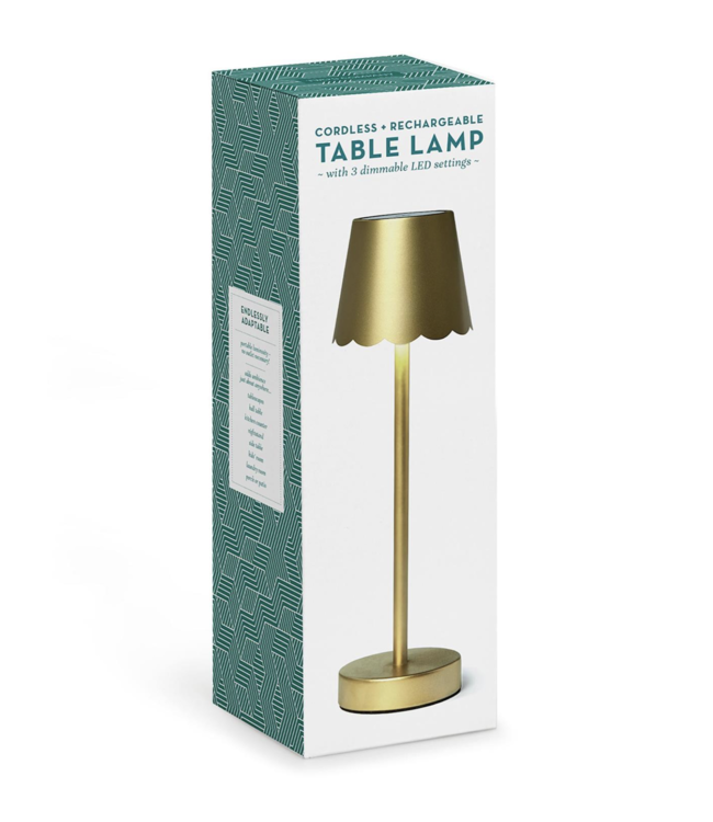 LED Table Lamp with Scalloped Edge Shade