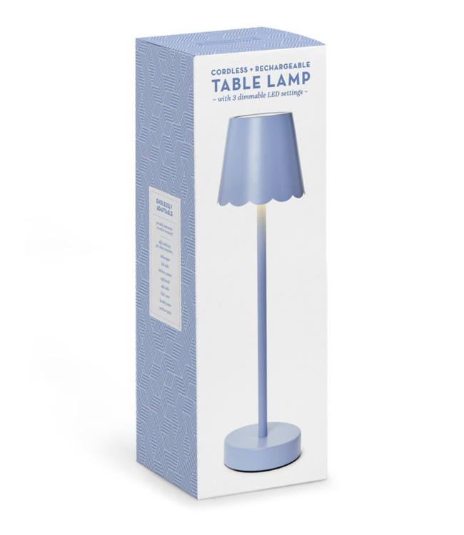 LED Table Lamp with Scalloped Edge Shade