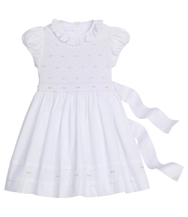 Little English Rosebuds Smocked Claiborne Dress