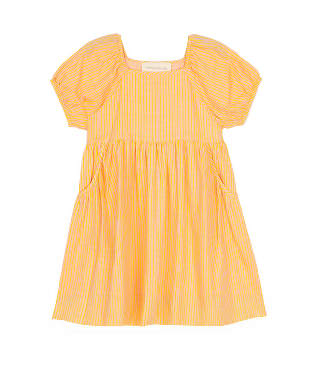 Mabel and Honey Yellow Pink Lemonade Dress