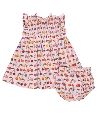 Pink Chicken Cloud Pink Cherry Stevie Baby Dress