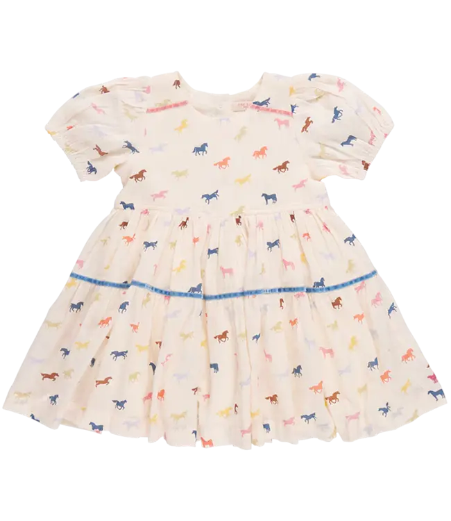 Pink Chicken Multi Tiny Horses Charlie Dress