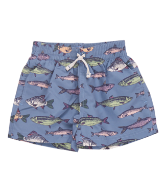 Pink Chicken Bluestone Multi Fishies Swim Trunk