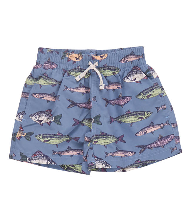 Pink Chicken Bluestone Multi Fishies Swim Trunk