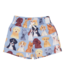 Pink Chicken Lt. Blue Watercolor Dogs Swim Trunks