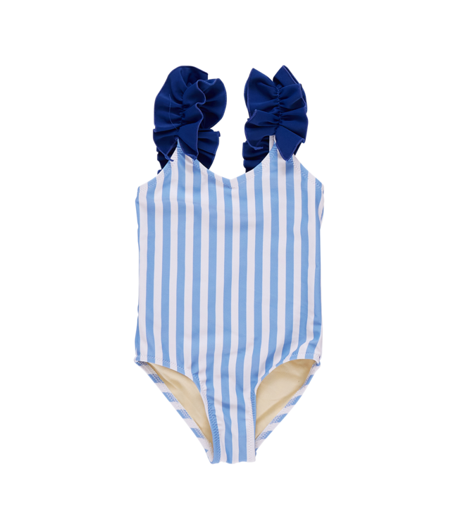Pink Chicken Blue Stripe Via Swimsuit