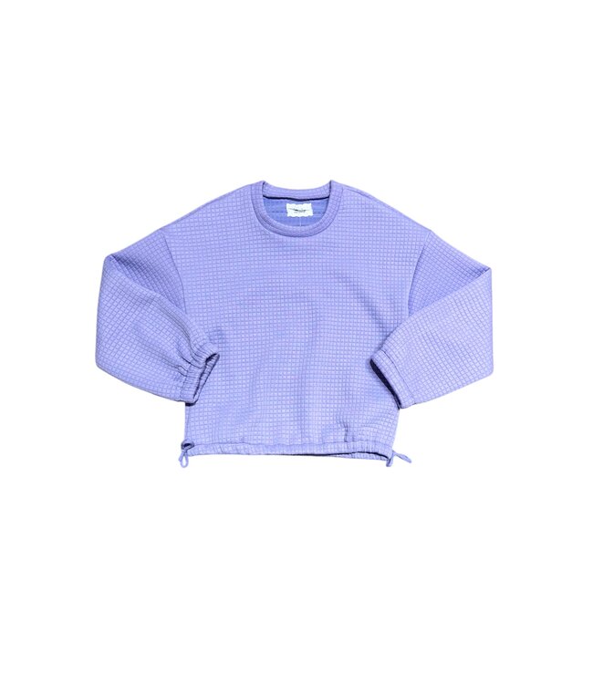 Sadie & Sage Lavender Pastime Textured Terry Side Tie Pullover