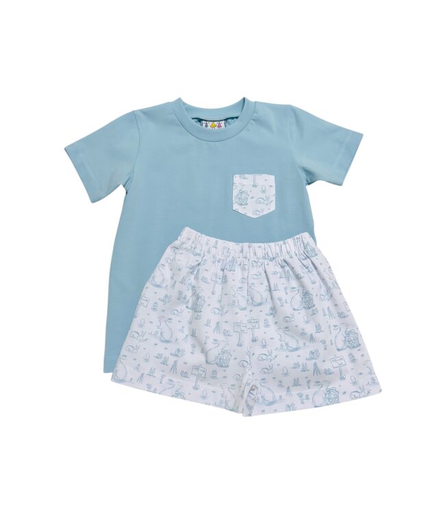 Three Sisters Egg Hunt Boys Short Set 12m