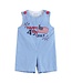 Lil Cactus Happy 4th of July Blue Gingham Shortalls