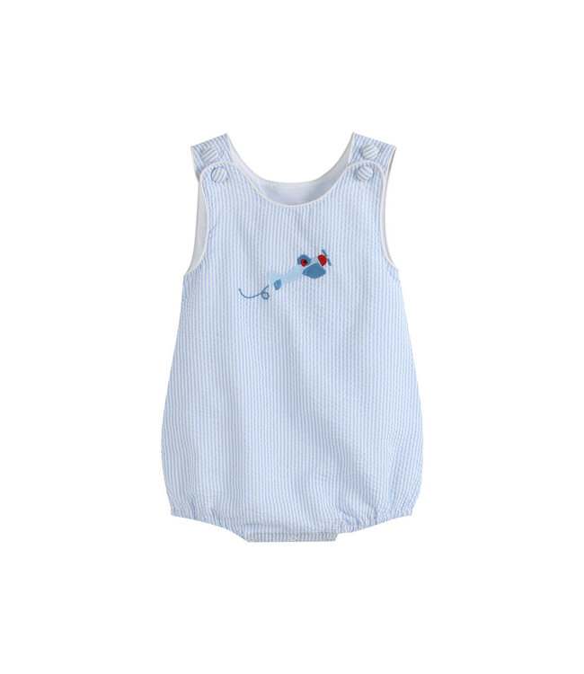 Lil Cactus Lt. Blue Airplane Bubble Romper