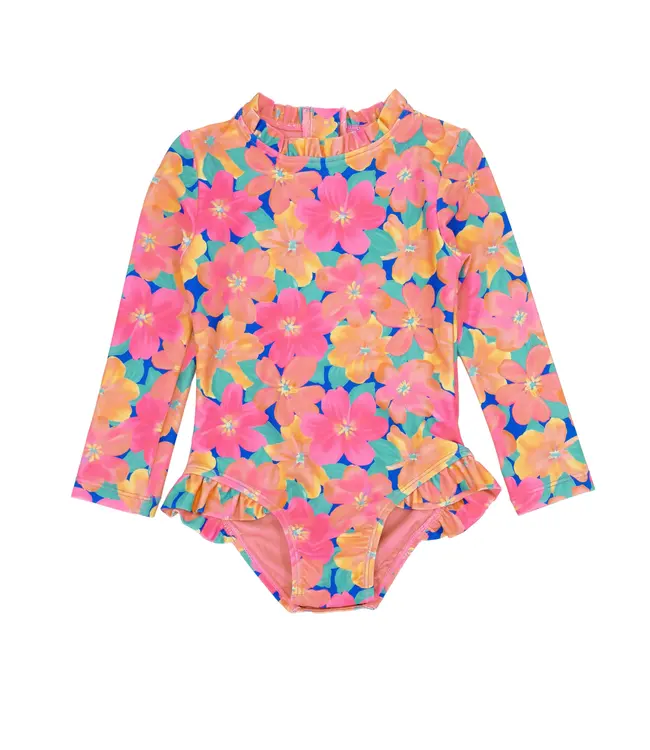 Feather 4 Arrow Pink Carnation Frill Chaser Surf Suit