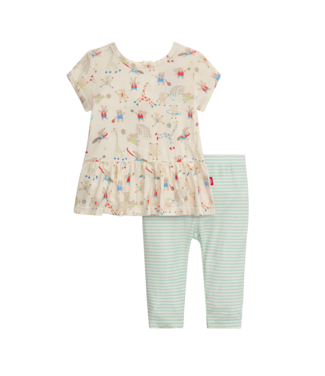 Magnificent Baby Furry Field Day Modal S/S Peplum Top & Legging