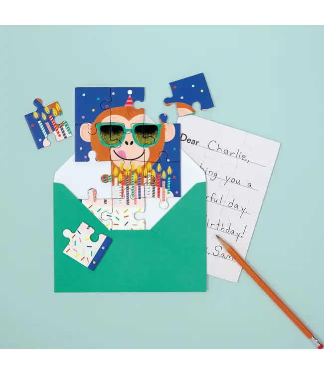 Cat Party Puzzle Greeting Card
