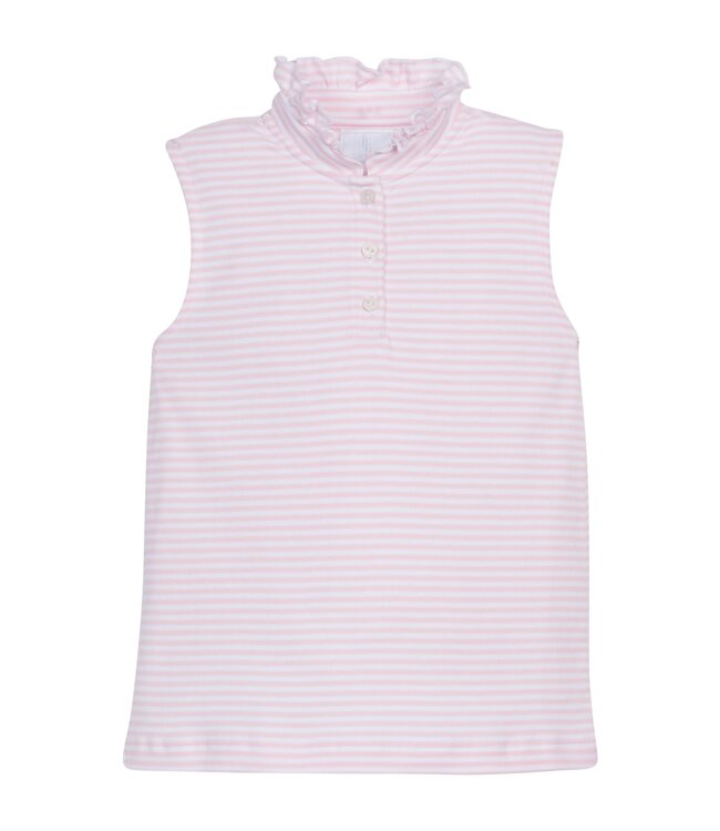 Little English Lt. Pink Stripe Sleeveless Hastings Polo