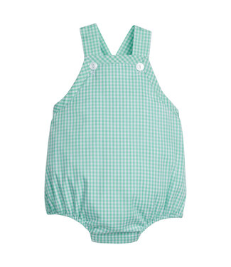 Little English Aqua Gingham Sawyer Sunsuit