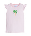 Little English Light Pink/White Palm Tree Applique Tilly Tank