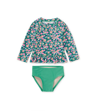 Tea Collection Orchid Ditsy Rash Guard Baby Swim Set