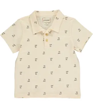 Me & Henry Cream Henry Print Polreath Polo