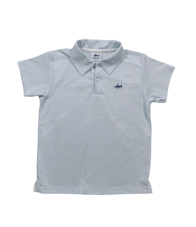 Saltwater Boys Co. Lt. Blue Stripe S/S Pima Polo