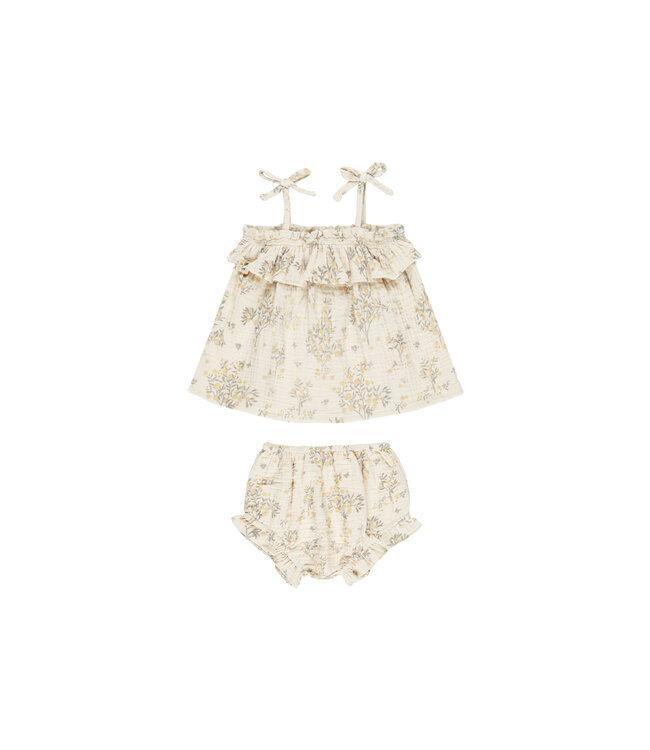 Rylee & Cru Natural Citrus Grove Ruffle Tube Top Set