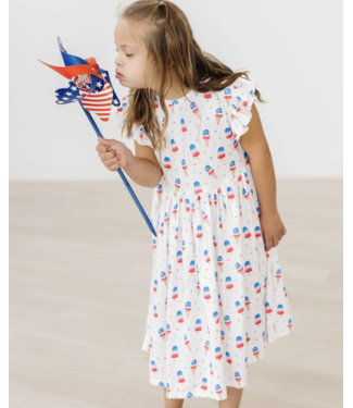 Mila & Rose Summer Sweets Flutter Sleeve Twirl Dress