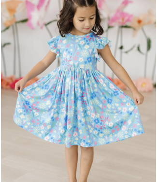 Mila & Rose Springtime Splendor Flutter Sleeve Twirl Dress