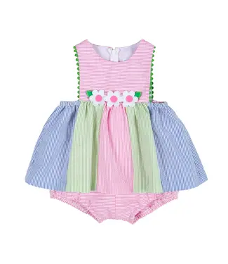 Florence Eiseman Seersucker Romper w/Flowers