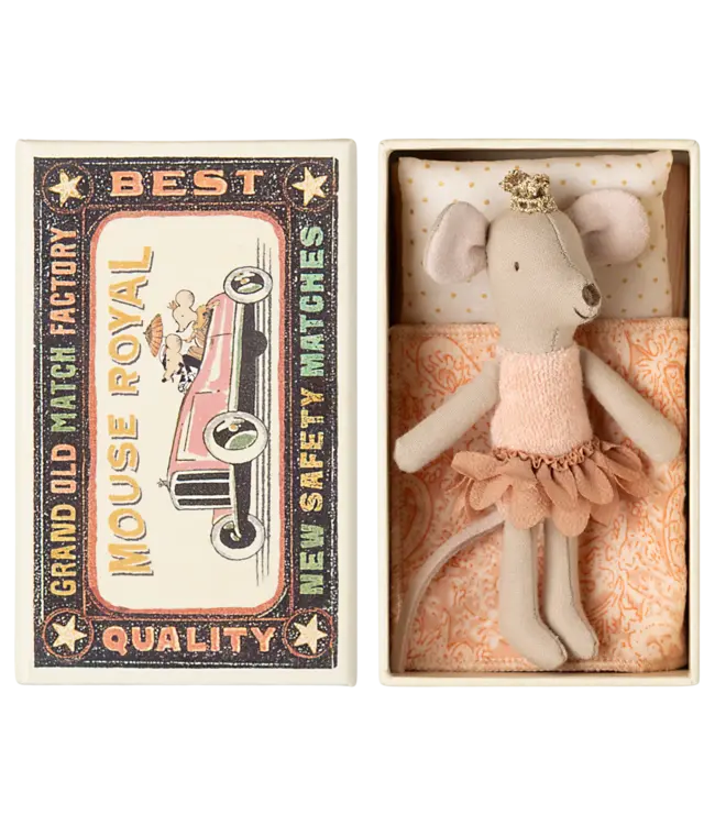 Maileg Princess Mouse, Little Sister in Matchbox