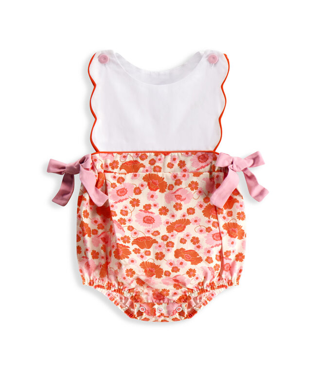 bella bliss Pink Daisy Floral Scallop Edge Bubble