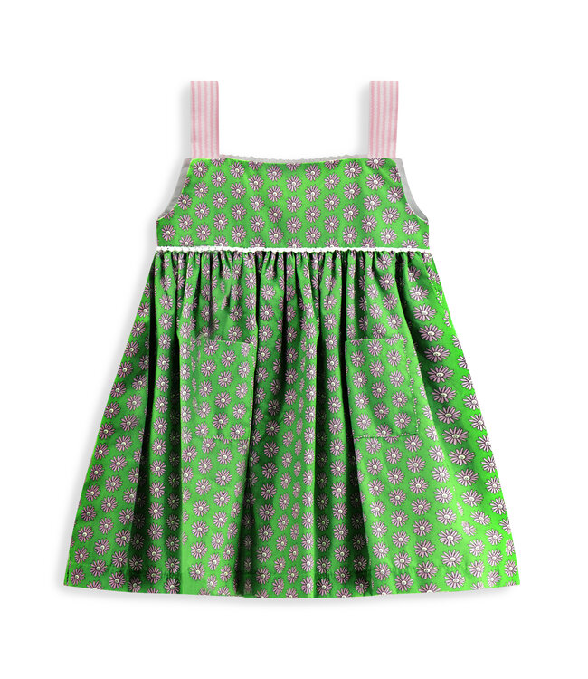 bella bliss Green Dahlia w/Pink Stripe Pocket Rosie Dress