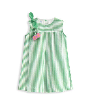 bella bliss Green Stripe Rachel Applique Dress