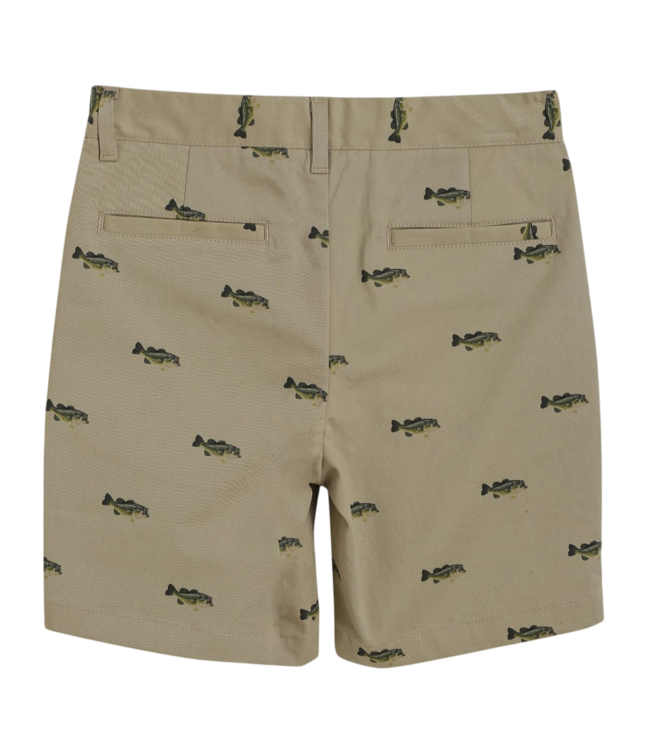 Pedal Khaki Printed Fish Short