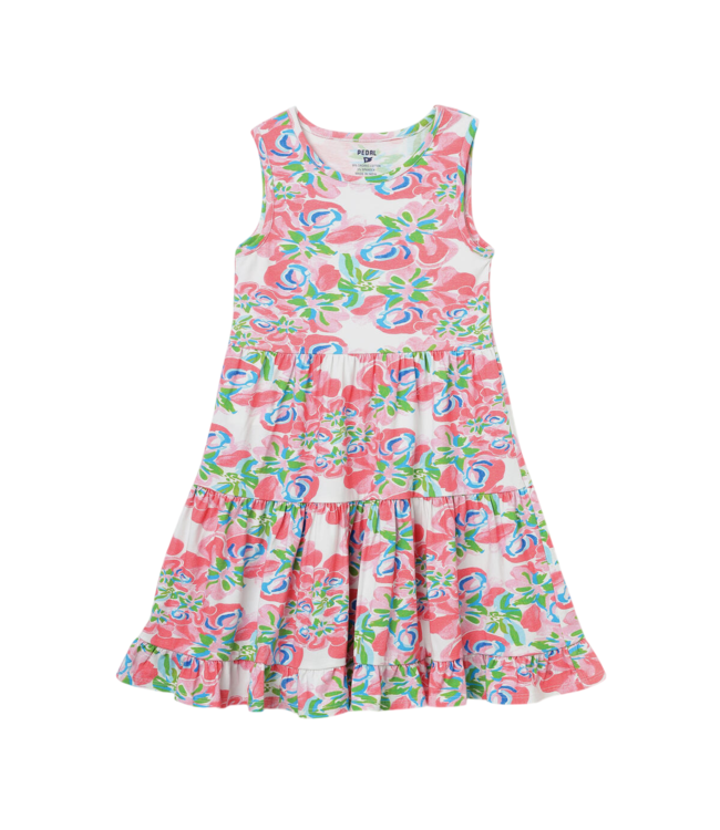 Pedal Coral Organic Floral Dress