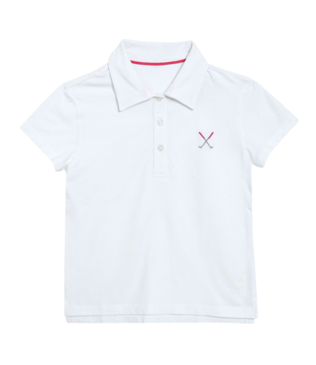 Pedal White Girl Golf Polo