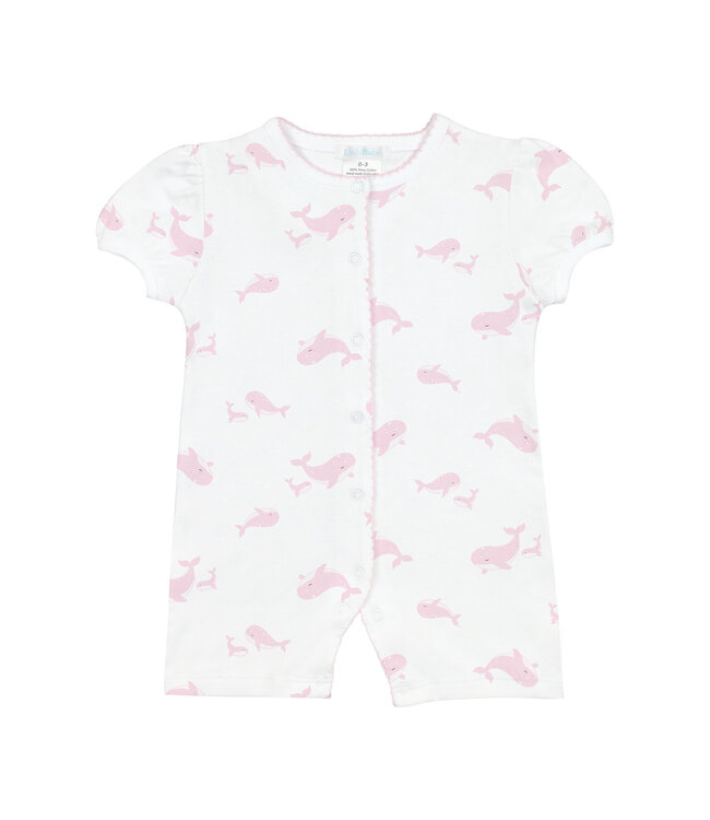 LydaBaby White/Pink Mama Whale Romper