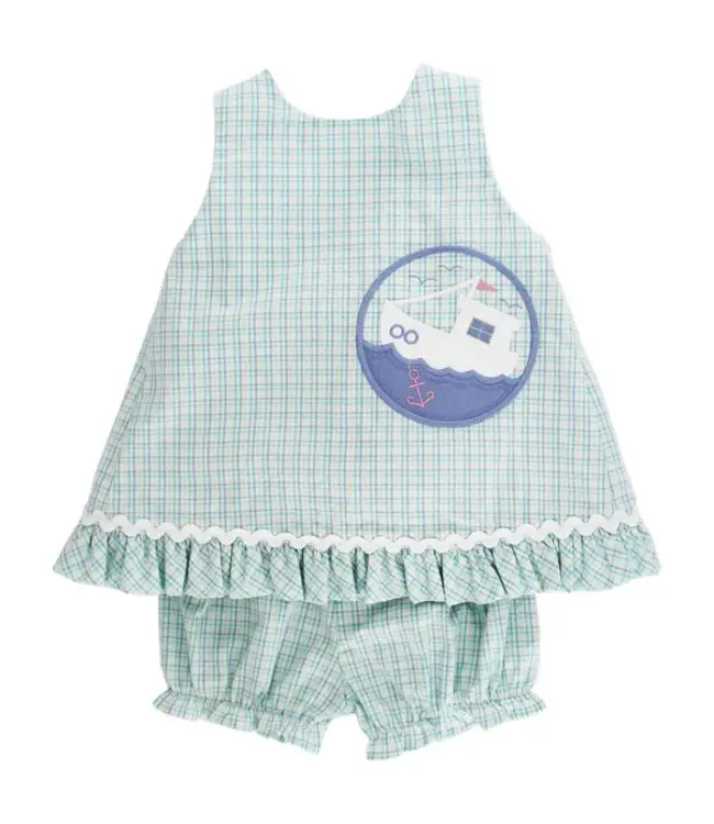 Bailey Boys Shrimp Boat Angel Dress Tie w/Bloomer