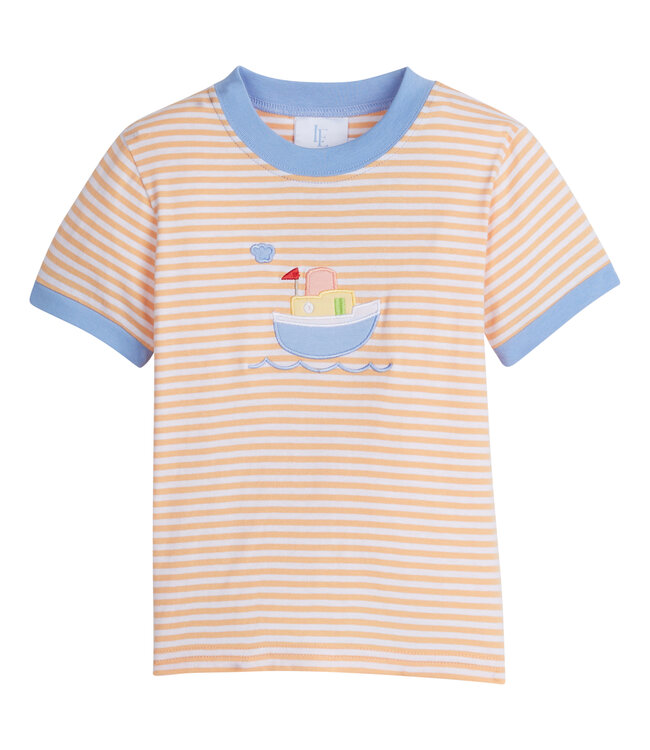 Little English Tugboat Applique T-Shirt
