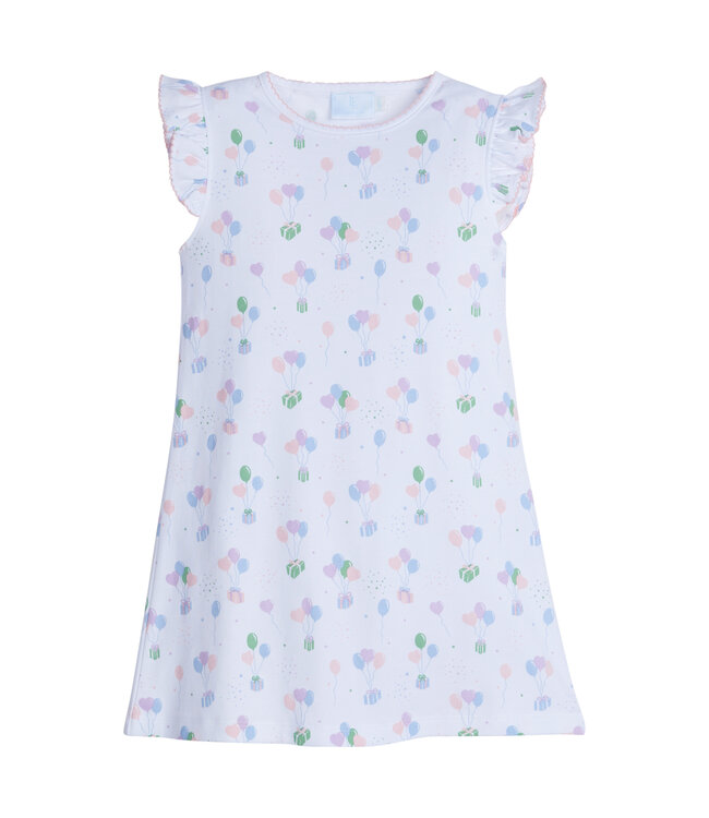 Little English Pink Balloons Angel Sleeve Dress