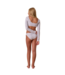 Rylee & Cru Ivory Blue Ditsy Rash Guard Bikini Set