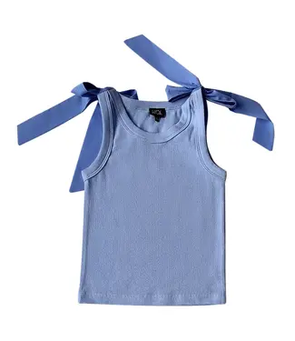 Little Olin Blue Bow Tank Top