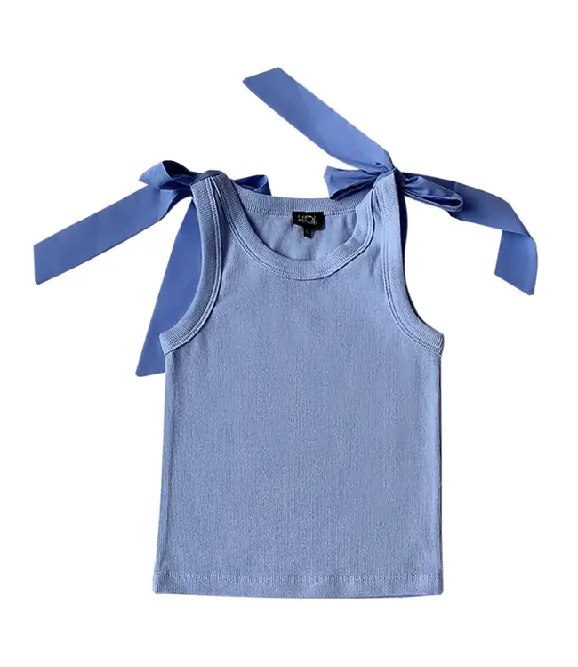 Little Olin Blue Bow Tank Top