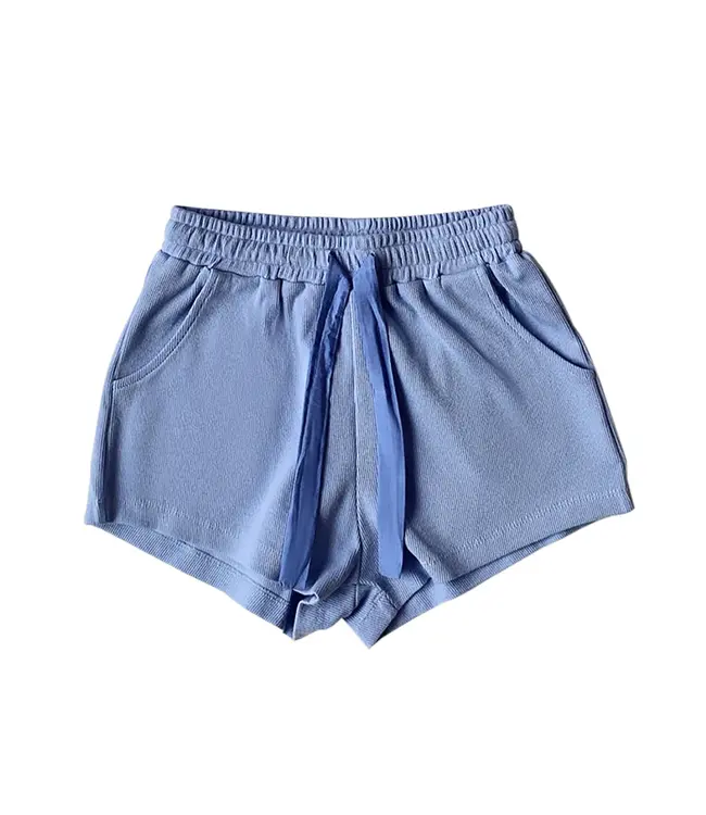Little Olin Blue Ribbed Shorts