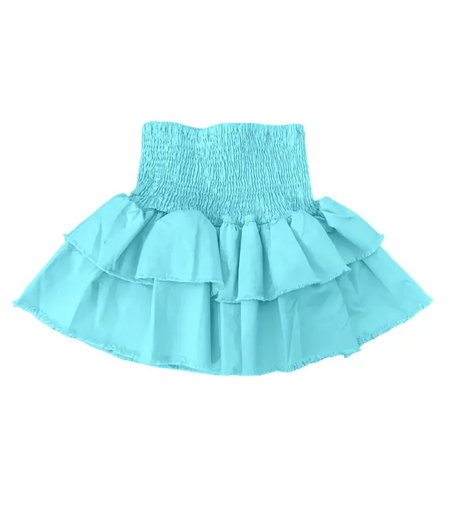 Little Olin Blue Denim Ruffle Skirt