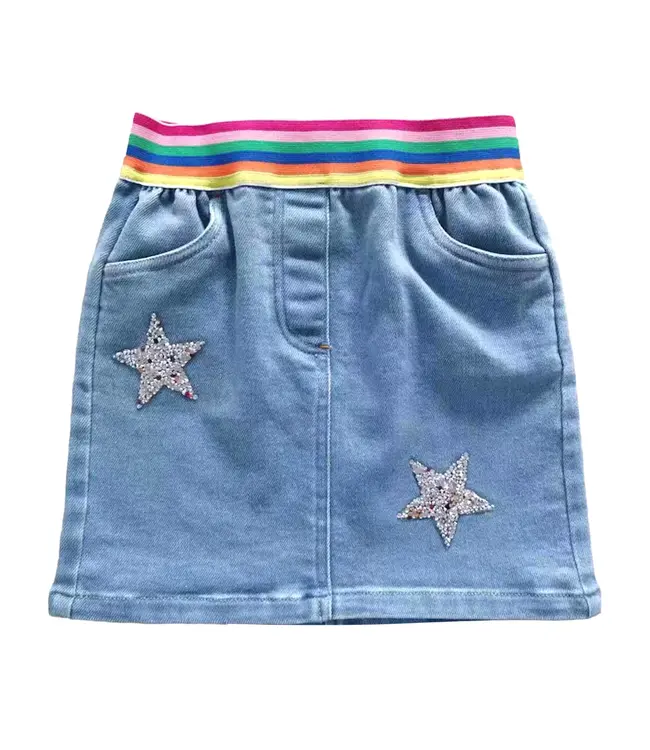 Little Olin Blue Denim Skirt w/Elastic Waistband