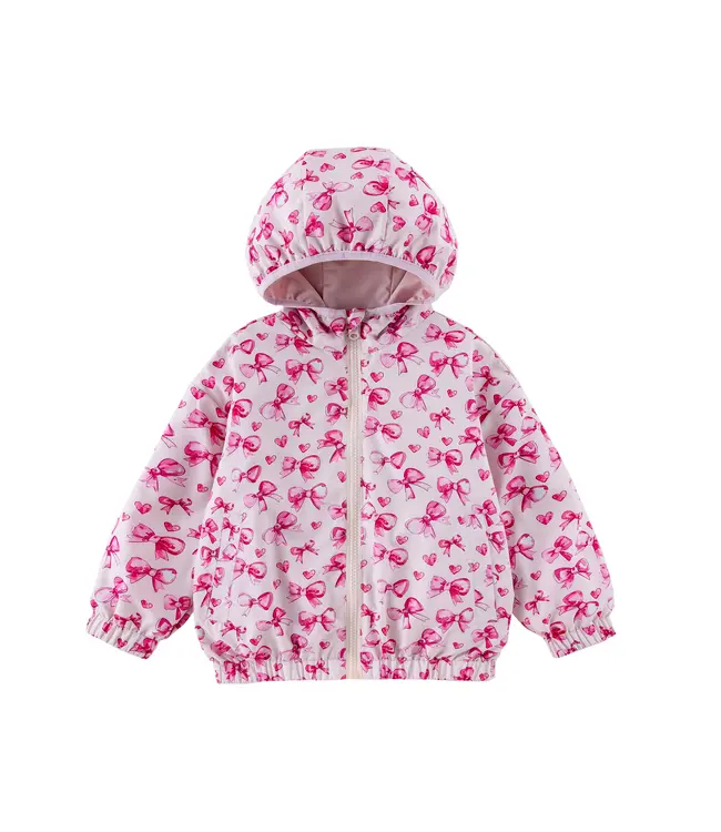 calonie Pink Bow Reversible Windbreaker