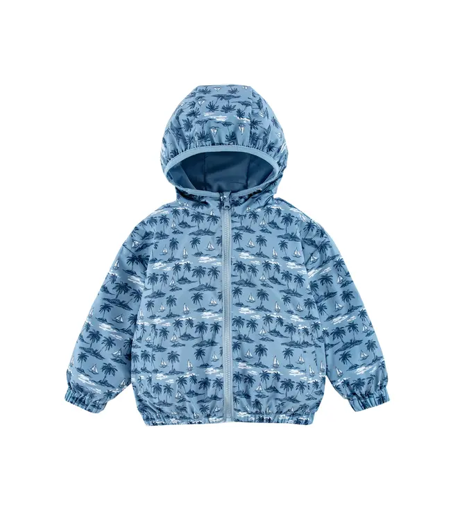 Blue Palm Tree Reversible Windbreaker