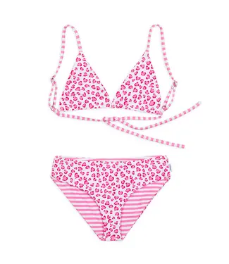 Limeapple Pink Reversible Printed Bikini Set