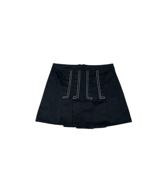 If so Black Pleated Stitched Skirt