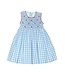 Kidiwi Lt. Blue Gingham Emma Smocked Dress