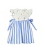 Kidiwi Large Blue Stripes Leanne Smocked Dress